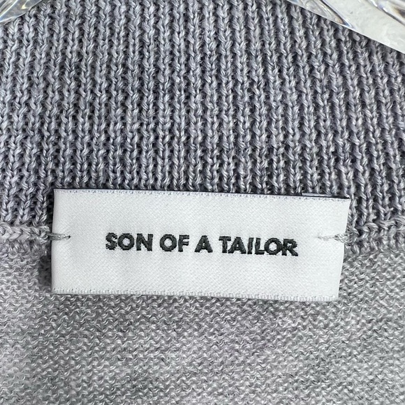 SON OF A TAILOR Grey Fine Merino Wool Mock Neck Long Sleeve Lightweight Sweater - Picture 2 of 10